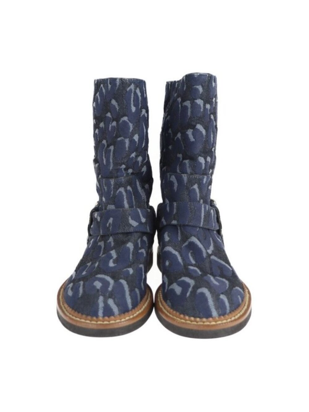 Louis Vuitton Boots Denim Navy Shoes Half Leopard Pattern Reference - Picture 3 of 9